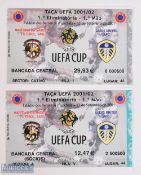 TICKETS: 2001/02 C S Maritimo v Leeds Utd UEFA Cup match tickets Estadio dos Barreiros (Funchal)