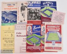 Selection of Burnley home programmes 1957/58 Blackburn Rovers (Floodlights opening), 1960/61