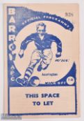 1949/50 Barrow v Accrington Stanley Div. 3 (N) match programme 14 January 1950; fair. (1)