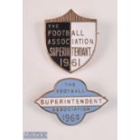 1960 + 1961 The FA Association Superintendent Enamel Badges (2)