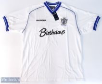 2001/02 Bury FC home football shirt in white, Diadora / Birthdays, size 38/40", short sleeve