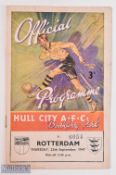1947/48 Hull City v Rotterdam friendly match programme 25 September 1947; small mark to back page,