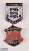 1953 + 1954 The FA Association Superintendent Enamel Badges (2)