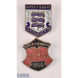 1953 + 1954 The FA Association Superintendent Enamel Badges (2)