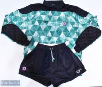 c1989-1990 England Women's FA Official Goalkeepers Shirts, shorts and Socks, a scarce complete set