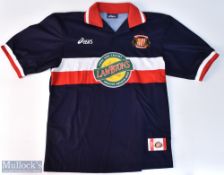 1997/99 Sunderland AFC away football shirt in blue, Asics / Lambton's, size M, short sleeve,