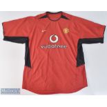 2002-04 Manchester United home football shirt in red, Nike/Vodafone, size XL, short sleeve