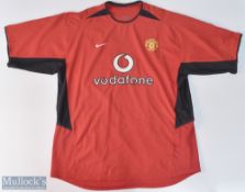 2002-04 Manchester United home football shirt in red, Nike/Vodafone, size XL, short sleeve