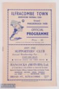 1951/52 Festival of Britain Cup Ilfracombe Town v Minehead at Marlborough Park match programme;