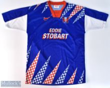 1995/97 Carlisle United home football shirt in blue, Red Fox / Eddie Stobart, size XL, short sleeve