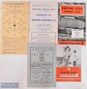 Selection of programmes 1958/59 Devon County v Southern Universities at Exeter, single sheet; 1960/