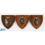 1949-1951 Riley Motor Club Trial Club Shield Trophy, 3 plaques with enamel Riley Motor Club and