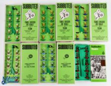 c1970 Subbuteo 5x HW and 1x Light Weight Table Soccer Teams, a good clean collection to include