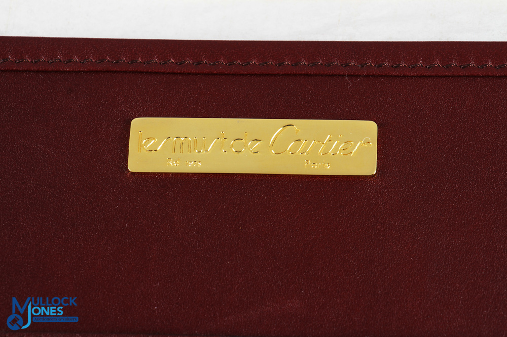 Vintage Must de Cartier Shoulder Bag Bordeaux red suede leather, size is 27.5cm x 26cm x 4.5cm - - Image 3 of 3