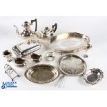 Quantity of Silver-Plated Items, to include a footed tray by Allander, Viners Alpha plate teapot,