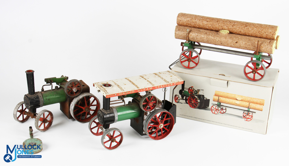 2x Mamod Traction Engines, plus a Lumber Wagon LW.1 In Box, both the Traction Engines are play