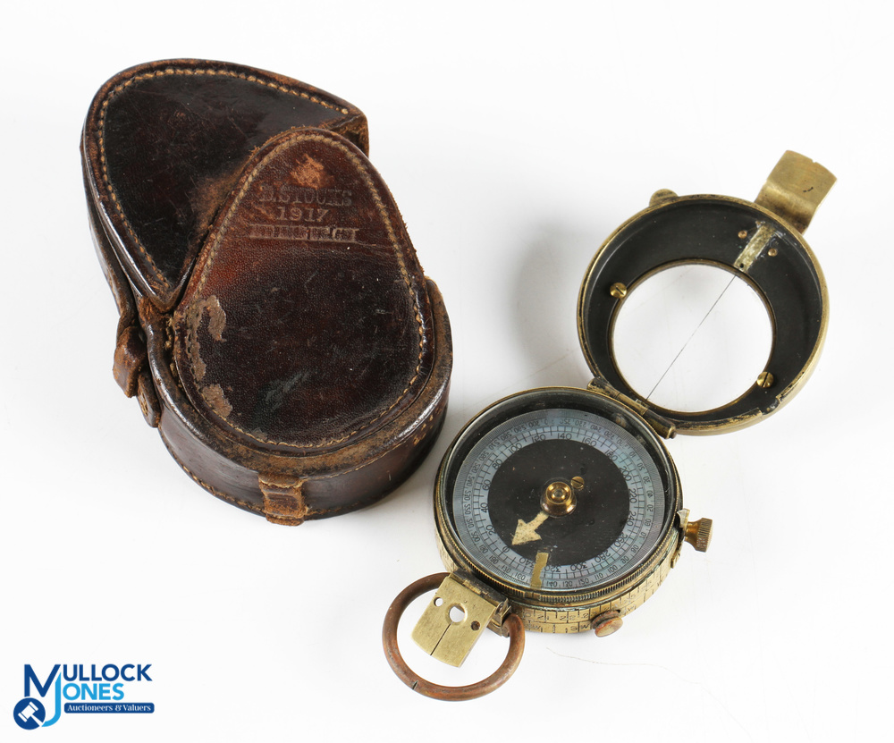 WWI British Officer Verners Pattern MKVII Compass - dated 1915 - with broad arrow mark with