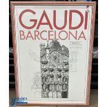 2x Opera Architecture Framed Posters, a 1982 San Francisco Opera summer festival, and Gaudi