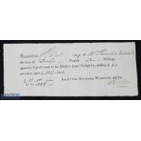Ellesmere Canal - 1799 - Call certificate for payment on £125 Stock in the canal company. Black