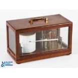 Negretti & Zambra of London Cased Barograph with hinged glazed lid with brass fittings and
