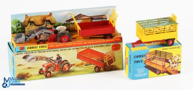 Corgi Boxed Gift Set 32 Massey Ferguson 65 with shovel, driver tipping trailer, in original box with