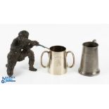 WWI 1914 military tankard for sports in Madras, India and a later 1955 Tankard to a family member