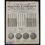 Benetfink Sports And Games Catalogue, Cheapside, London EC 1897 - 4 page catalogue illustrating