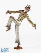 Art Deco Lorenzl Brass Dancer Girl Statue height 16.5cm, impressed makers mark around edge of