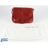 Tanner Krolle Burgundy red leather and suede, saddle bag style made in Italy - size #35cm x 30, with