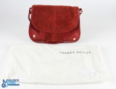 Tanner Krolle Burgundy red leather and suede, saddle bag style made in Italy - size #35cm x 30, with