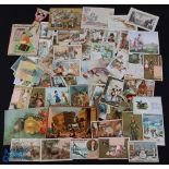 Collection of Over 70 very attractive 19th Century Trade Cards c1870s-1890s - all fine multicoloured