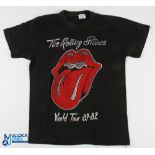 Music - 1981/82 The Rolling Stones World Tour Vintage T-Shirt in black, with 'Sportswear' labelled