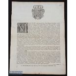 Austria War of The Austrian Succession. Poster Of Proclamation by Empress Maria-Theresa. Dated