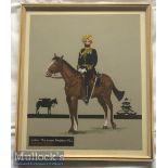 India Military - Original c1920s watercolour painting of a decorated Sikh Subadar major of the