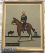 India Military - Original c1920s watercolour painting of a decorated Sikh Subadar major of the