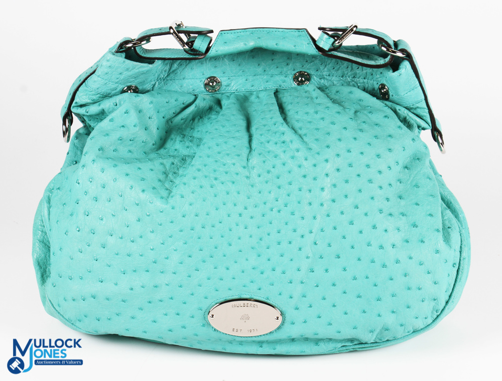 Mulberry Ostrich Emerald Green Oversized Mitzy Hobo large bag, size #48cm x 39cm, in original dust - Image 2 of 3