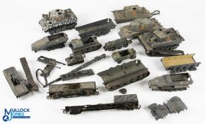 Tamiya 1/35 German WW2 Model Kits, all spares or repair, a box of kit parts in need of sorting