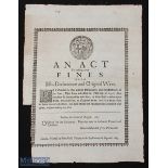 Commonwealth Broadside (Poster) 1653 - Commonwealth Coat of Arms top centre. An Act for taking