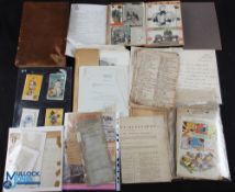 Assorted Ephemera - features J&P Coats cards, printed material, prints, documents, letters,
