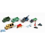 Dinky Diecast Toys, a mixed lot to include a RAC motorbike and sidecar 43b, Motorcyclist 37a, petrol