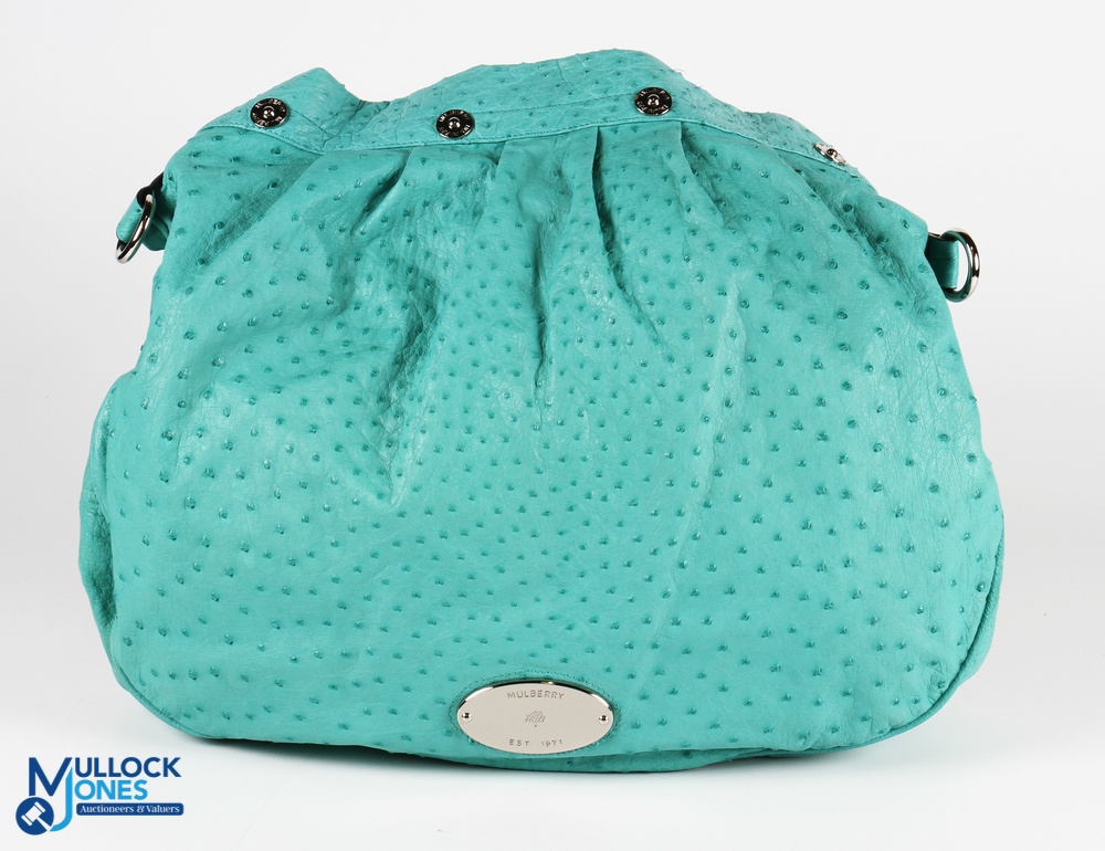 Mulberry Ostrich Emerald Green Oversized Mitzy Hobo large bag, size #48cm x 39cm, in original dust