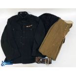 WWI and WWII British Army Uniform, to include a c1940 7th Rifle Gurkha black dress jacket (#34"