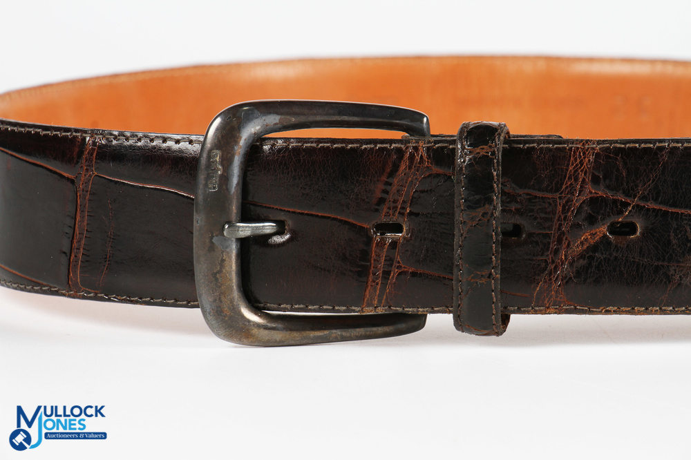 1985 Ladies Ralph Lauren Alligator Crocodile Brown Leather belt women size 32, made in the USA model - Image 3 of 3