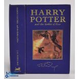 J K Rowling - Harry Potter and the Goblet of Fire 2000, blue cloth boards with illustration to front