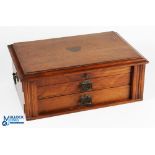 Walker & Hall Large Oak Wooden Cutlery Cabinet with Key, Lock, Drawers, has been used Collectors