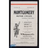 Montgomery Motor Cycles 1930 - fold out to poster size catalogue illustrating and detailing with