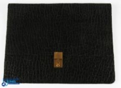 Finnegan's of London Mens Document Office Black Leather Case, with brass clasp with 2 internal