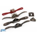 Stanley Spokeshave Carpentry Tools Lot, to include an unnumbered round-faced shave, No.51 flat face,