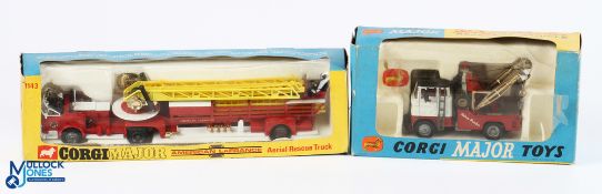 Boxed Corgi Major 1142 Holmes Wrecker, plus American la France Aerial Rescue Truck, both in original