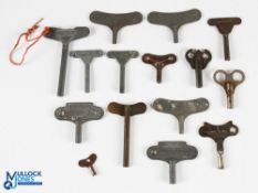 Vintage Clockwork Tinplate Toy Keys, to include Hornby O gauge, Chad valley, Triang keys plus others